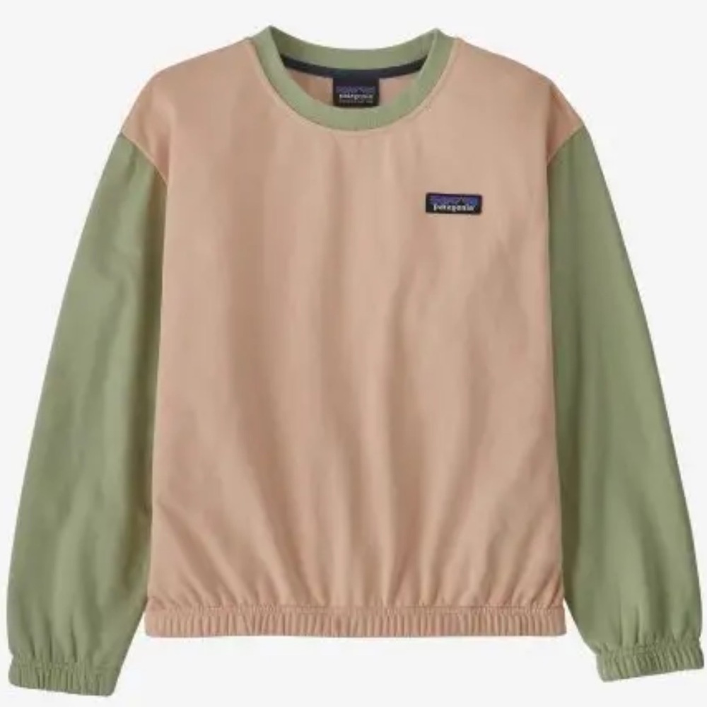 Patagonia Lightweight Organic Cotton Crew Sweatshirt Girls XL Pink Green Top